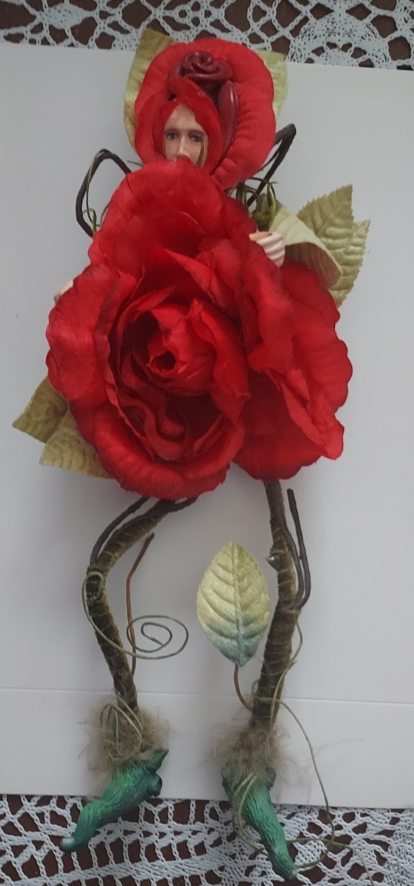 Rose Flower Elf 11″ tall 4″ wide