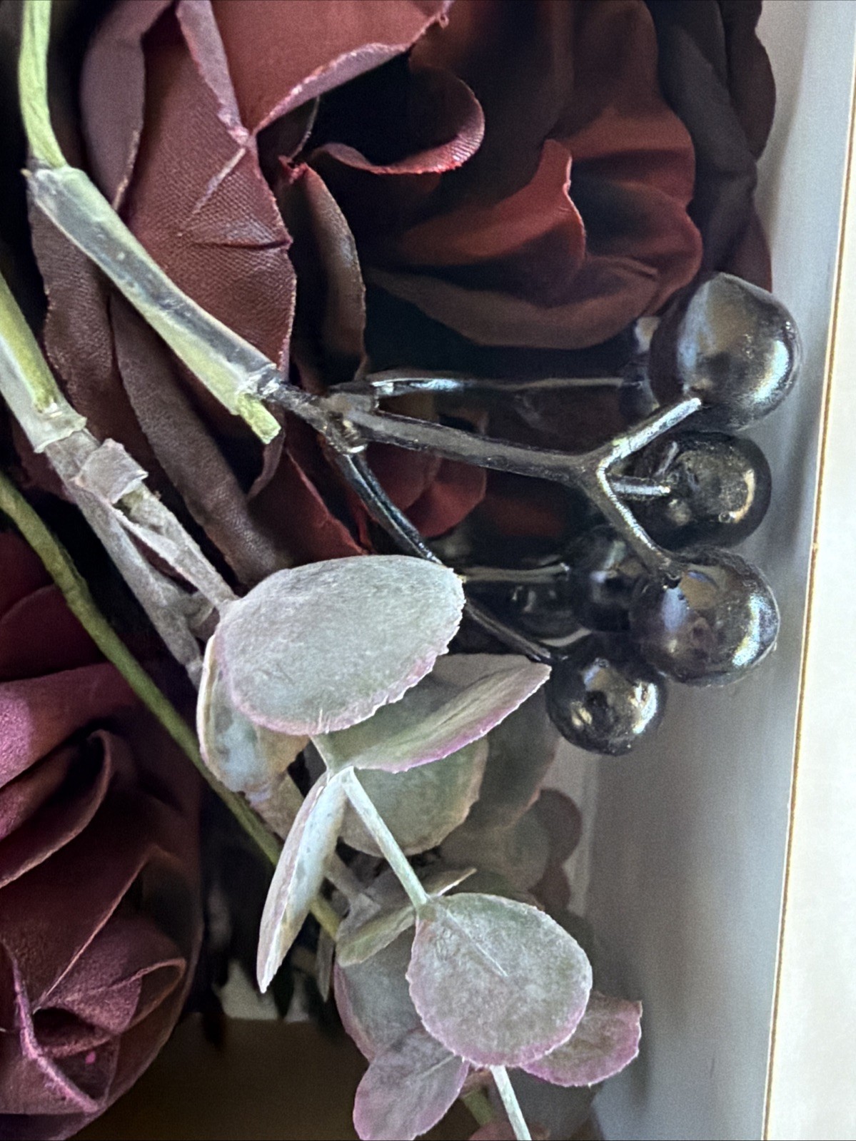 Ling’s Moment Fake Flowers Box, Faux Artificial Greenery Stems Foam Roses Berry
