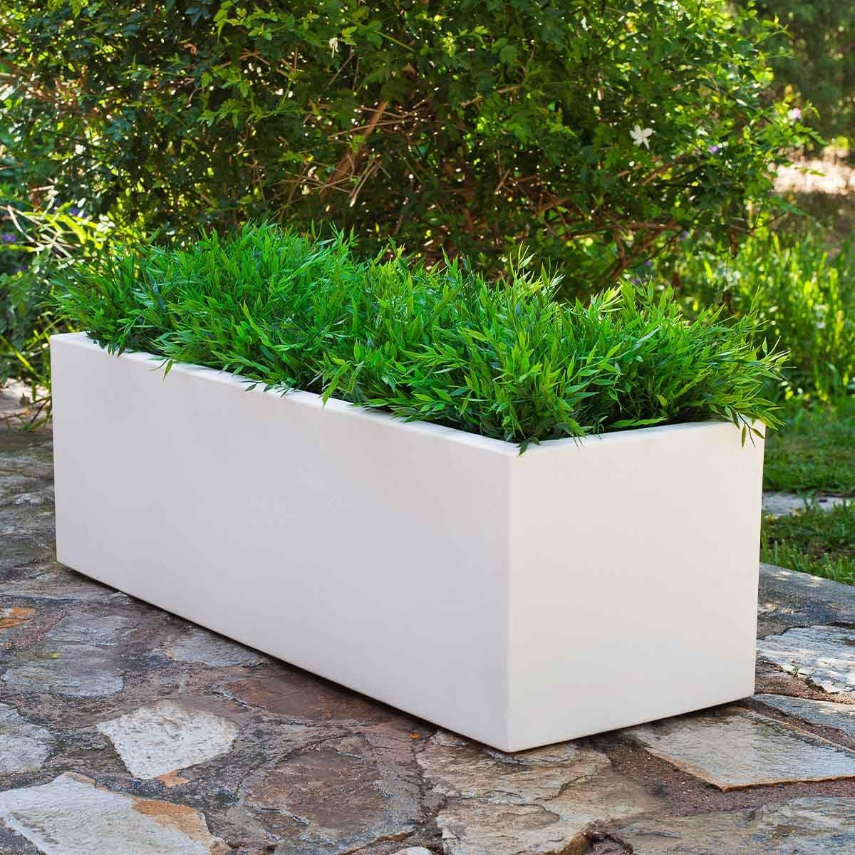 White Rectangular Flower Box – UV Resistant Indoor/Outdoor Planter (100×40 cm)