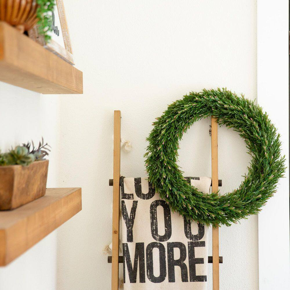 24 In. UV Resistant Rosemary Artificial Wreath (Indoor/Outdoor)