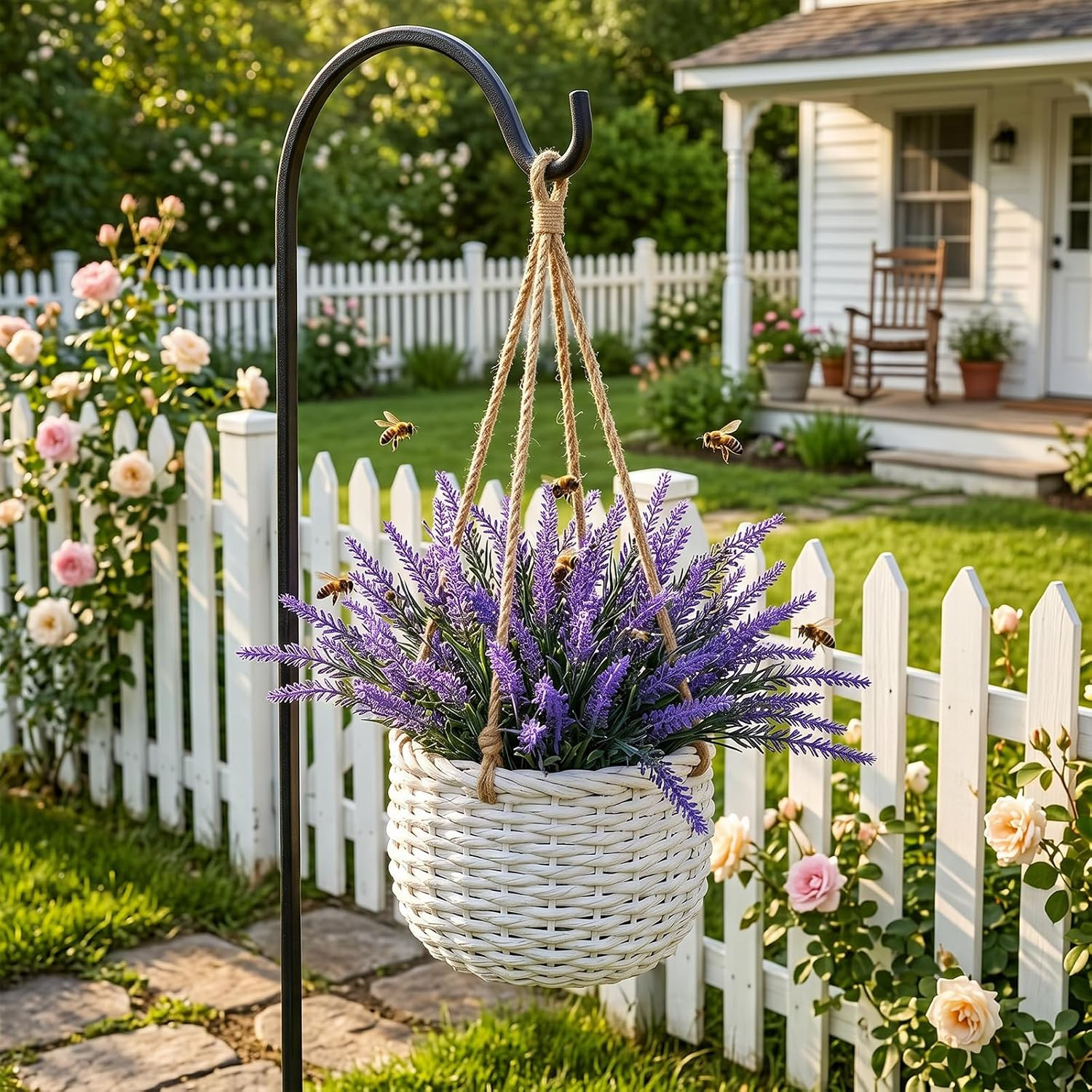 Skrfren 3 Bundles Artificial Lavender Stems, 36Cm, Purple Faux Flowers | Fake Fl