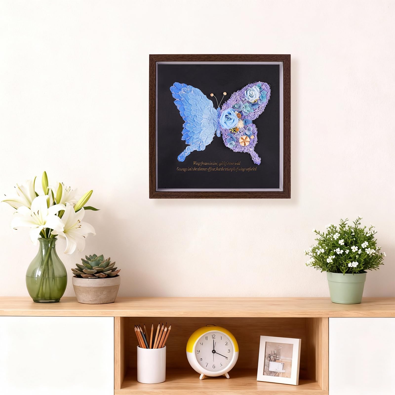 10x10In Butterfly Shadow Box Frame for Preserved Flowers – Handmade Forever F…
