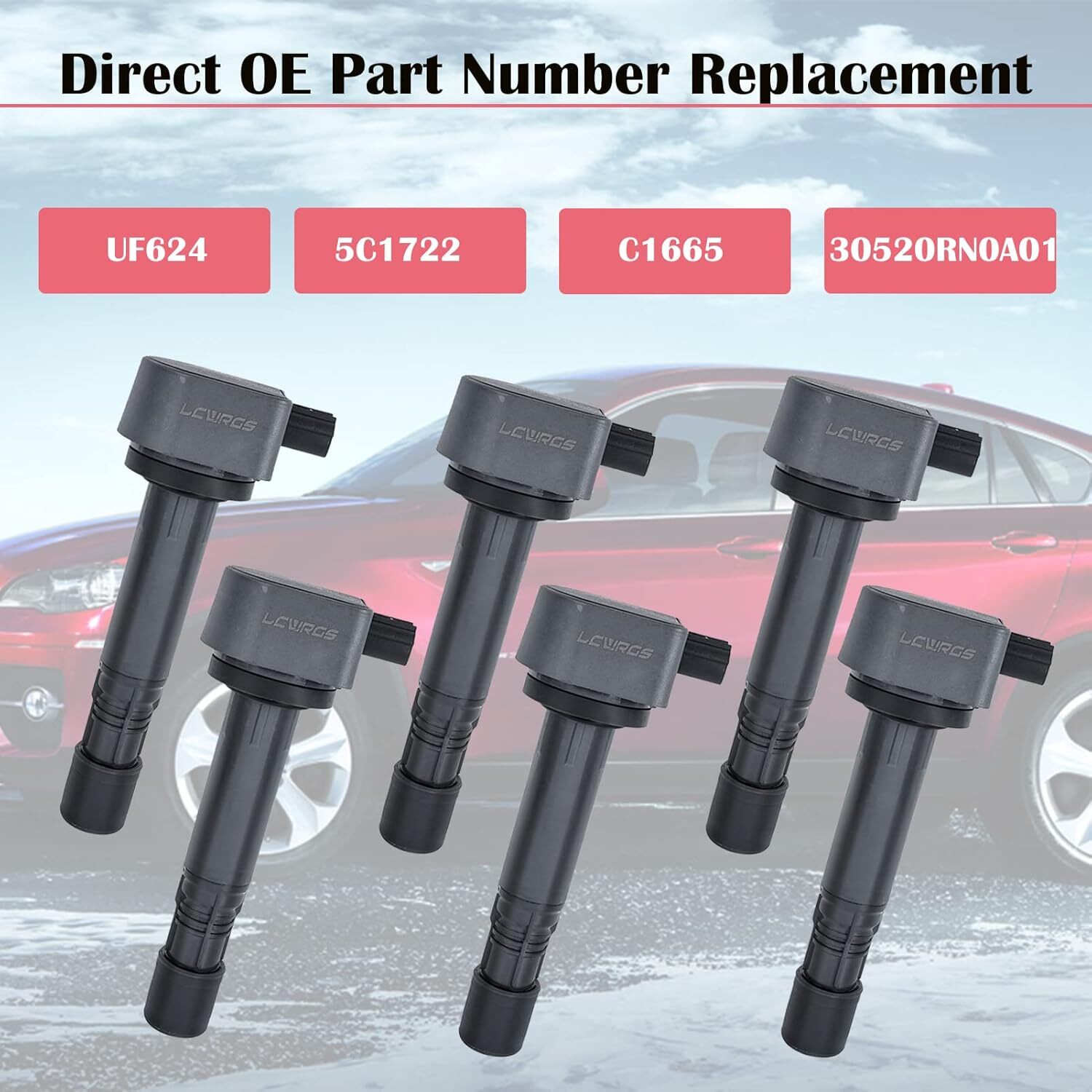 Set of 6 Ignition Coil Packs for 3.5L 2008 2009 2010 2012 2013 2014 2015 2016.