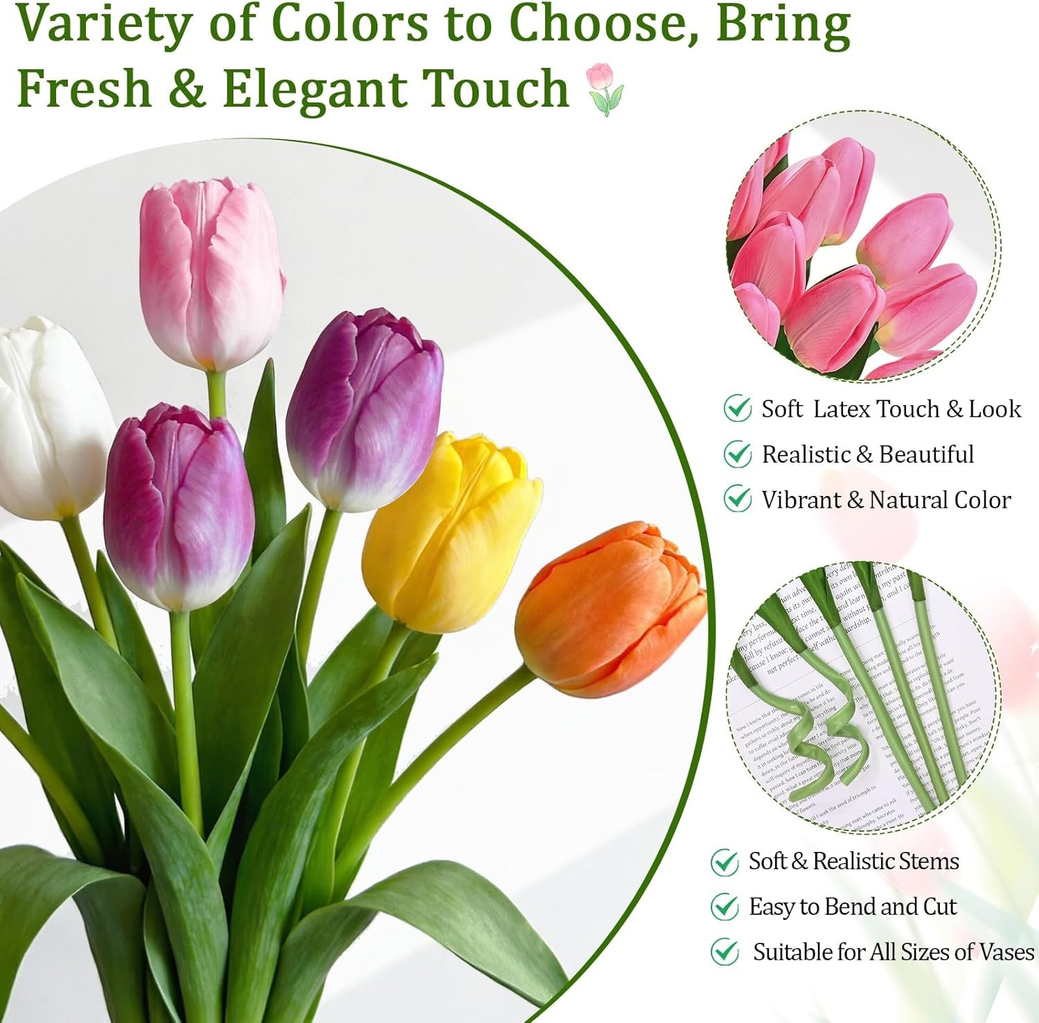 10PCS Artificial Lifelike Tulip Flowers Bouquet Wedding Home Festival Decor Gift