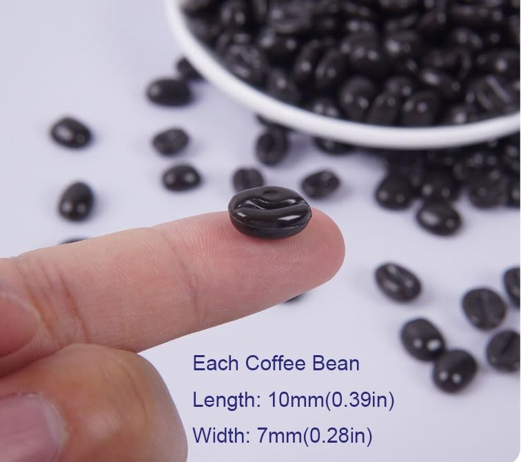 Faux Coffee Beans, 200g (600 Pcs) Simulation Mini Resin Artificial Coffee Bea…