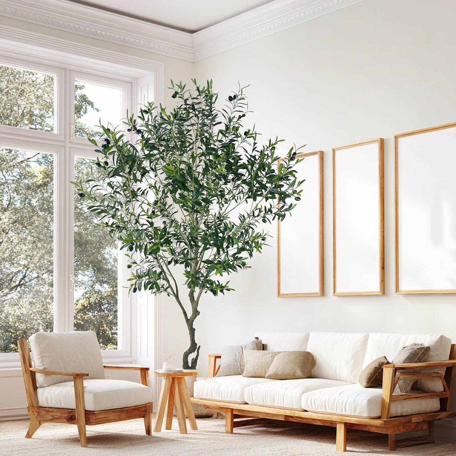 8ft Artificial Olive Tree Potted Plant | Application: Large faux olive tree