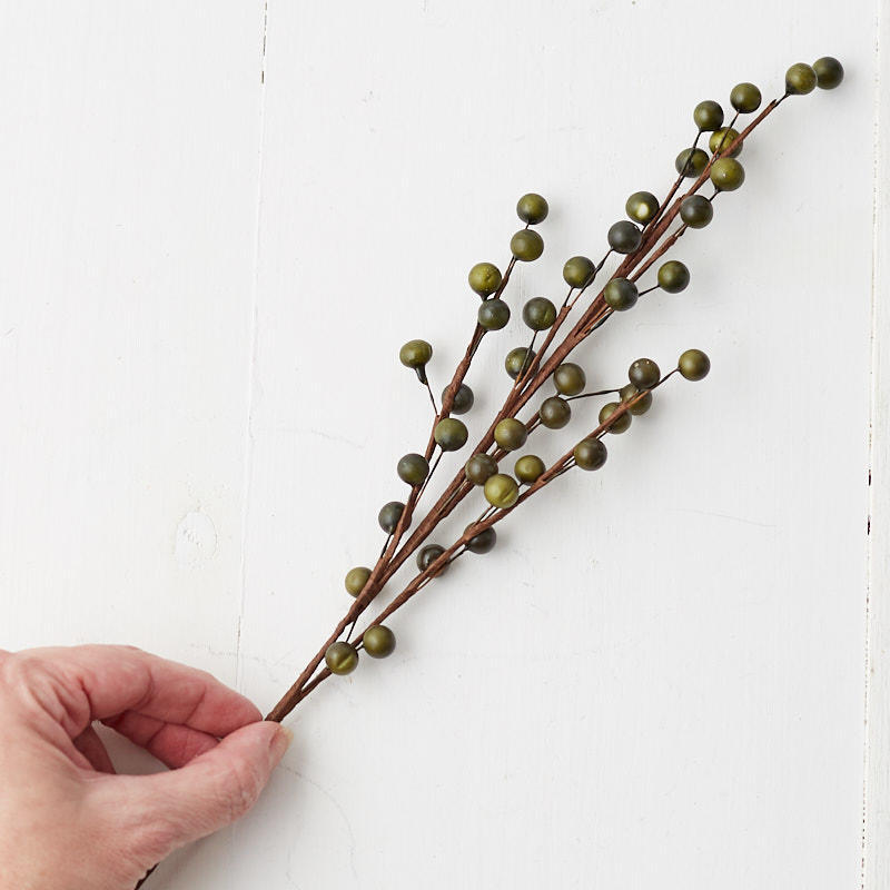 Bulk Case of 144 Soft Sage Green Artificial Berry 22″ Floral Sprays