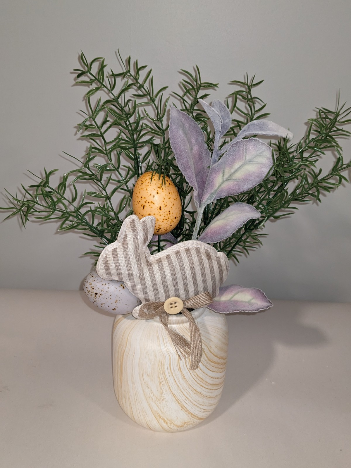 New Handmade Spring Easter Floral Bunny Decor~Farmhouse Country~