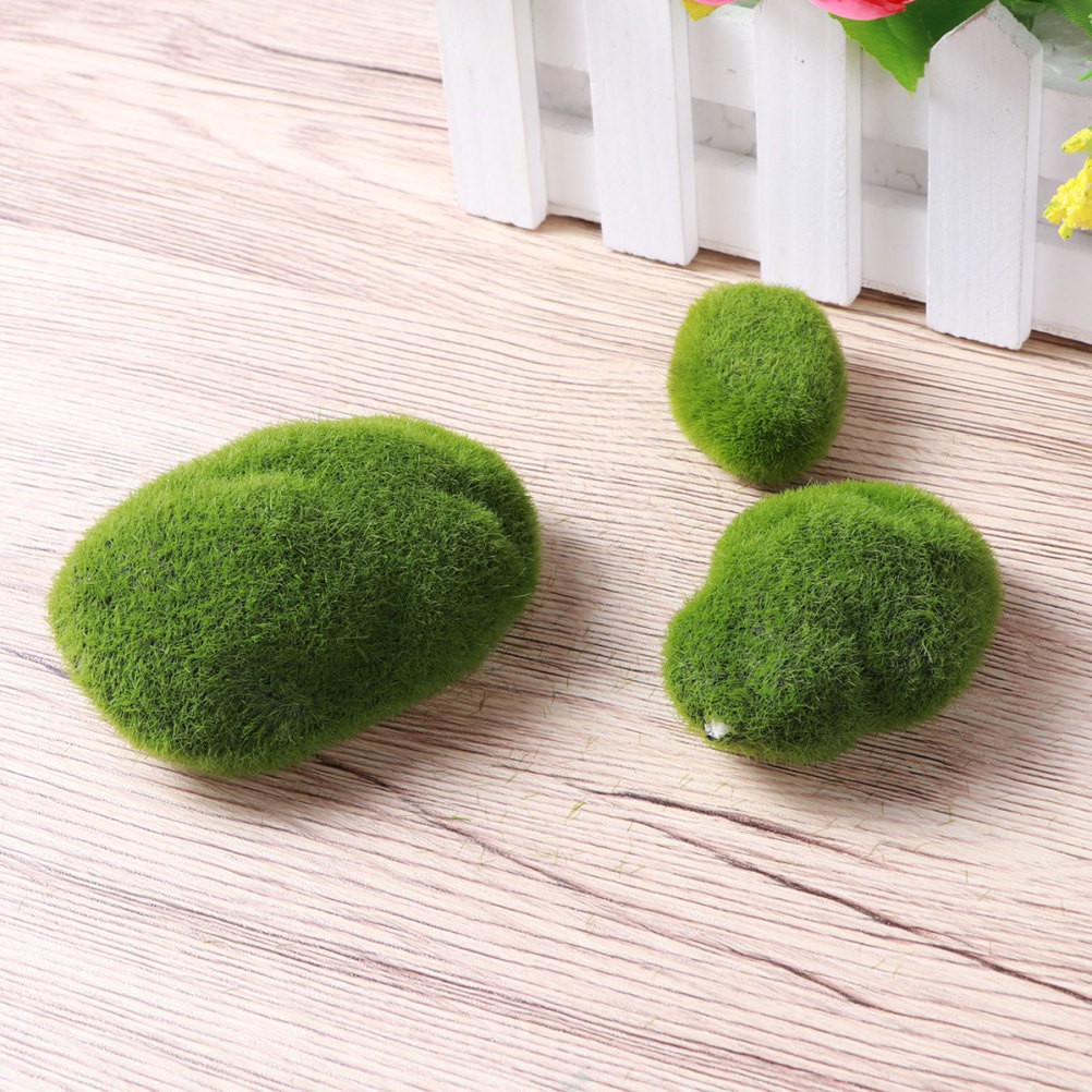 Artificial Rocks Balls Fuzzy Cover Stones Varying Sizes for Floral Pieces