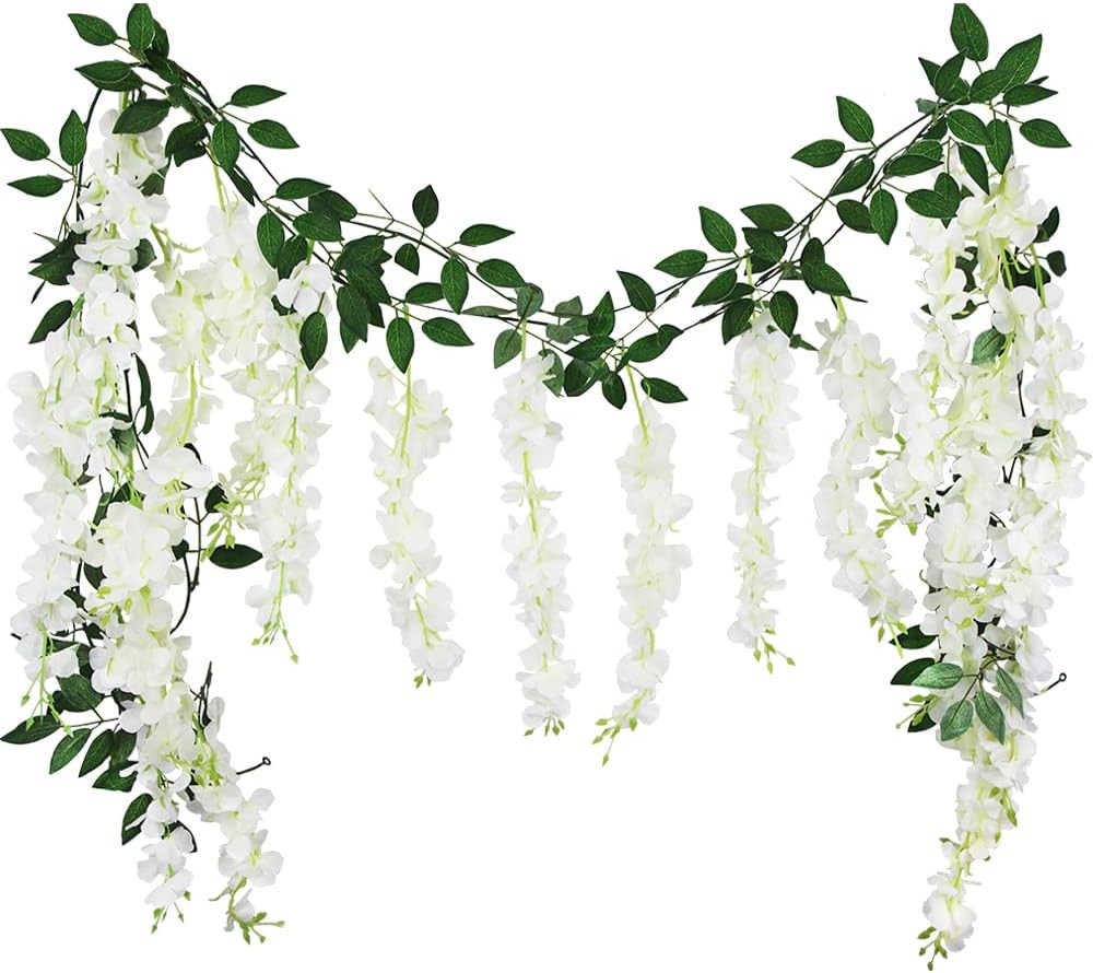 2 Pcs Wisteria Hanging Flowers Wisteria Flowers Vine Garland Wedding Arch Decora