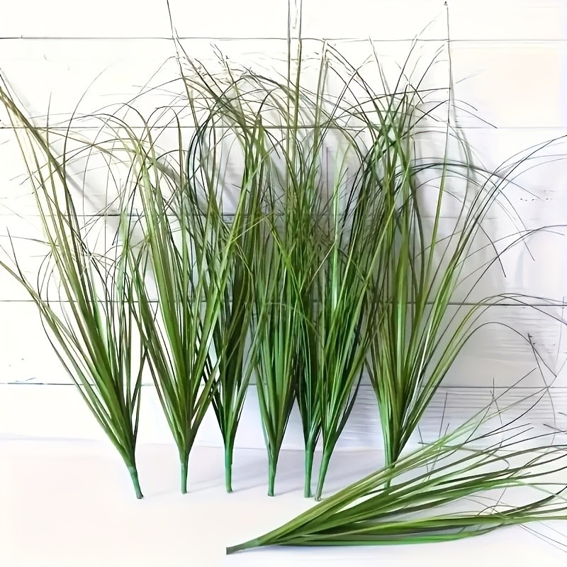 Faux Autumn Plants 10Pcs, Lifelike Green Onion Grass Shrubs for Home Decor