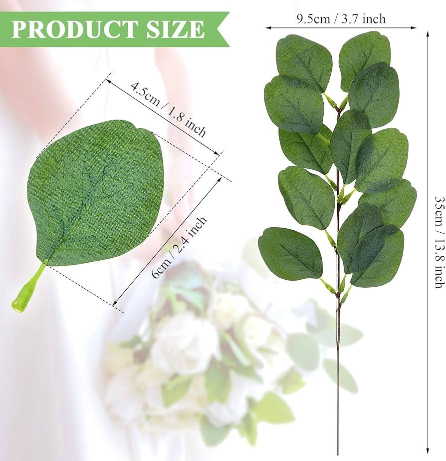 30 Pieces Artificial Eucalyptus Leaves Stems Eucalyptus Long Greenery for Holid