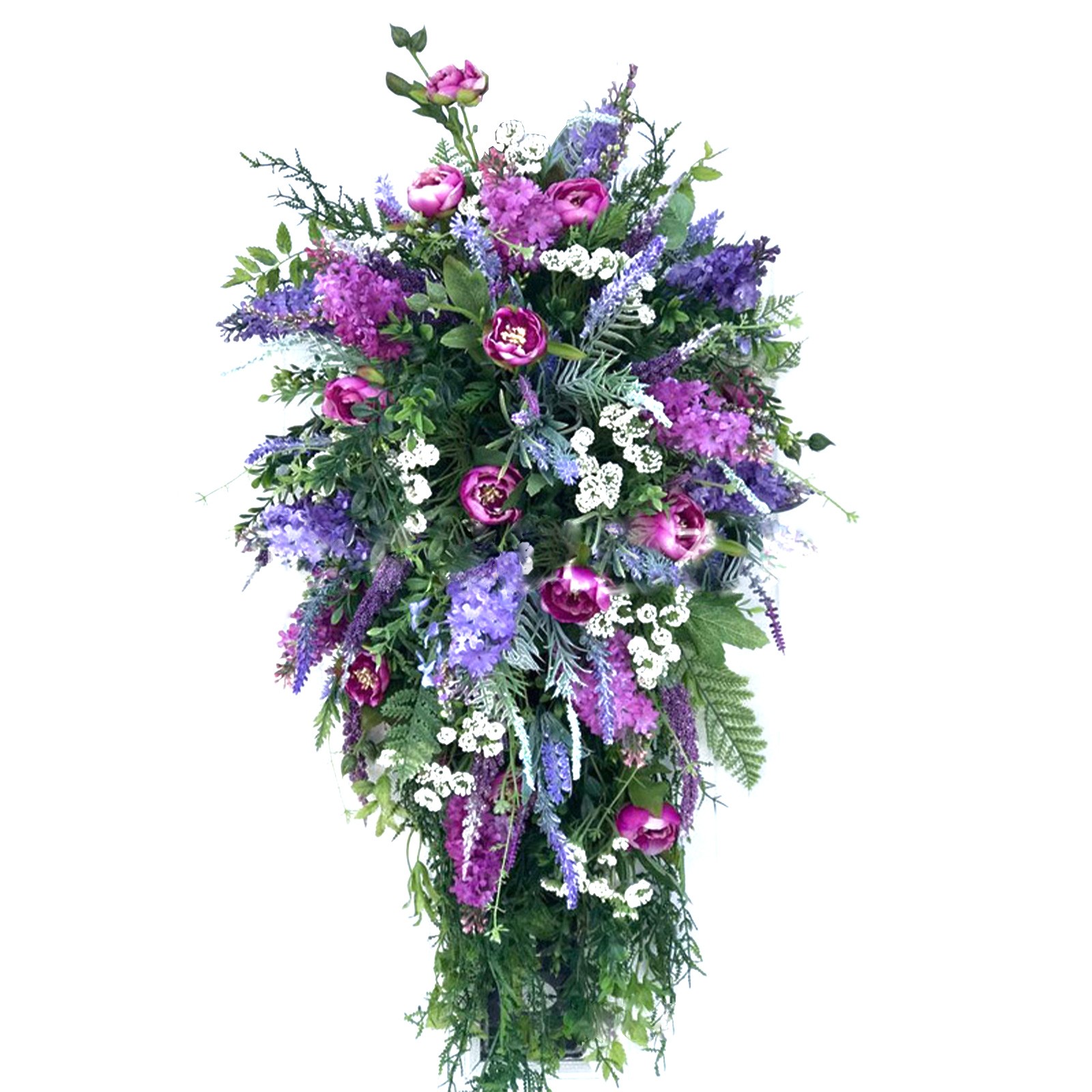 Large Purple Floral Wreath Style B Decor