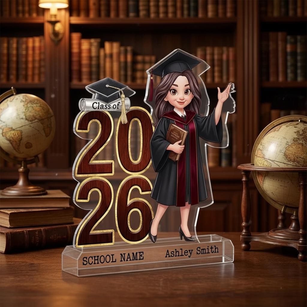 Personalized Graduation Standee, Custom Acrylic Keepsake, Class of 2026 Decor