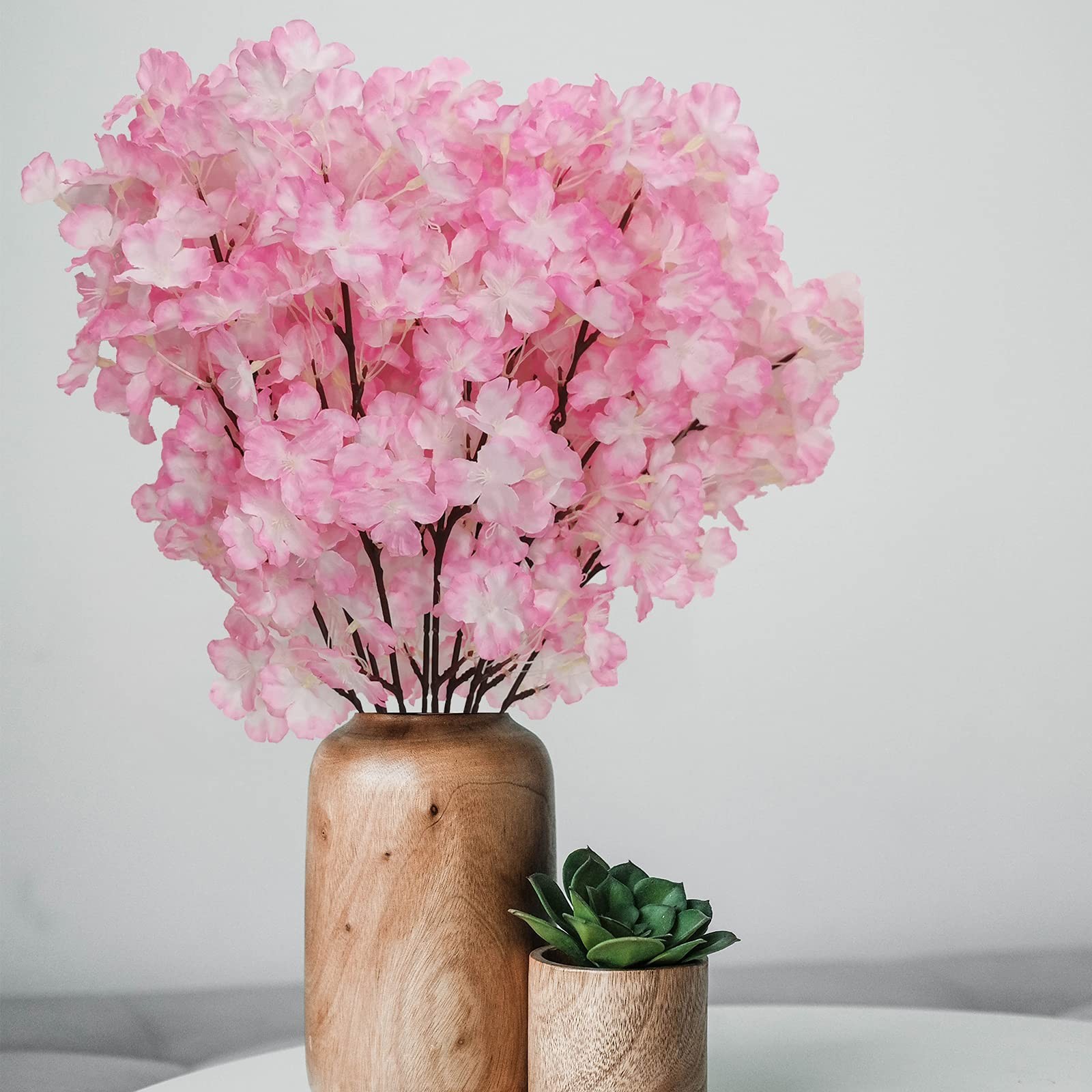 2Pack Artificial Cherry Blossom Flowers, 19.7 Inch Silk Cherry Blossom Branch…