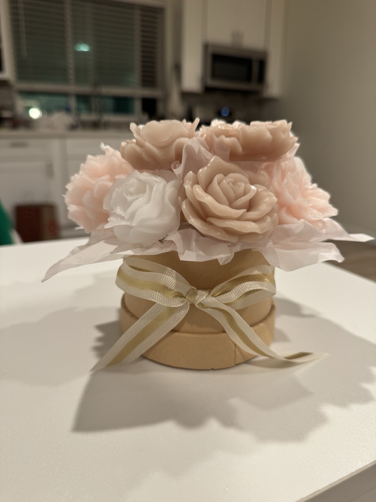 Handmade Flower Candle Bouquet in Gift Box | Decorative Floral Candles
