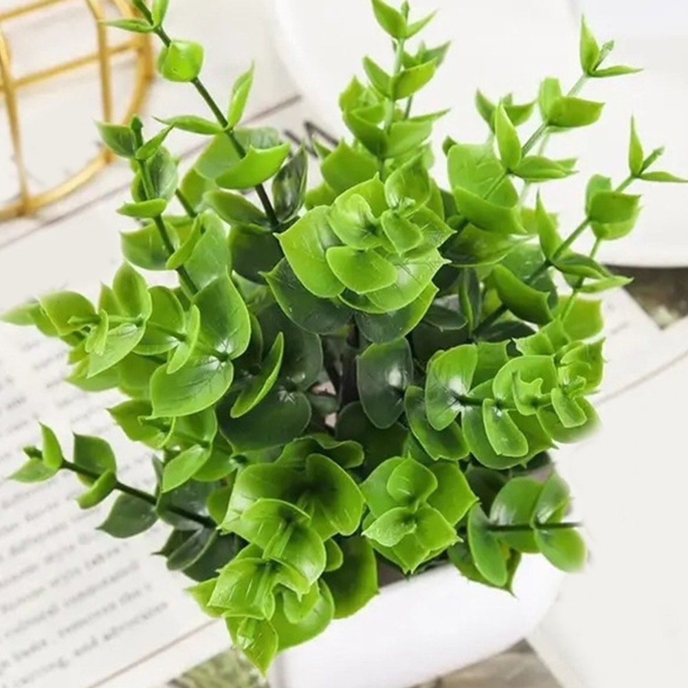 Compact Fake Lavender Eucalyptus Arrangement for Modern Home Office Desk Setup