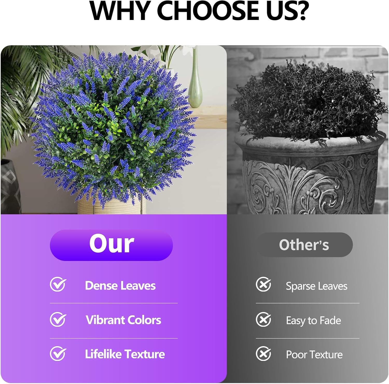 2PC Artificial Lavender Topiary Ball Tree 26″ with Ground Spikes UV Resistant
