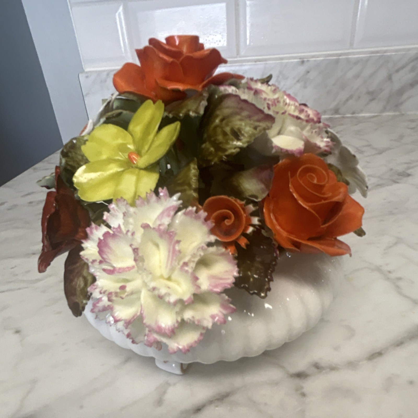 Royal Adderley Bone China Floral Centerpiece Rose Daisy Carnation Multicolor