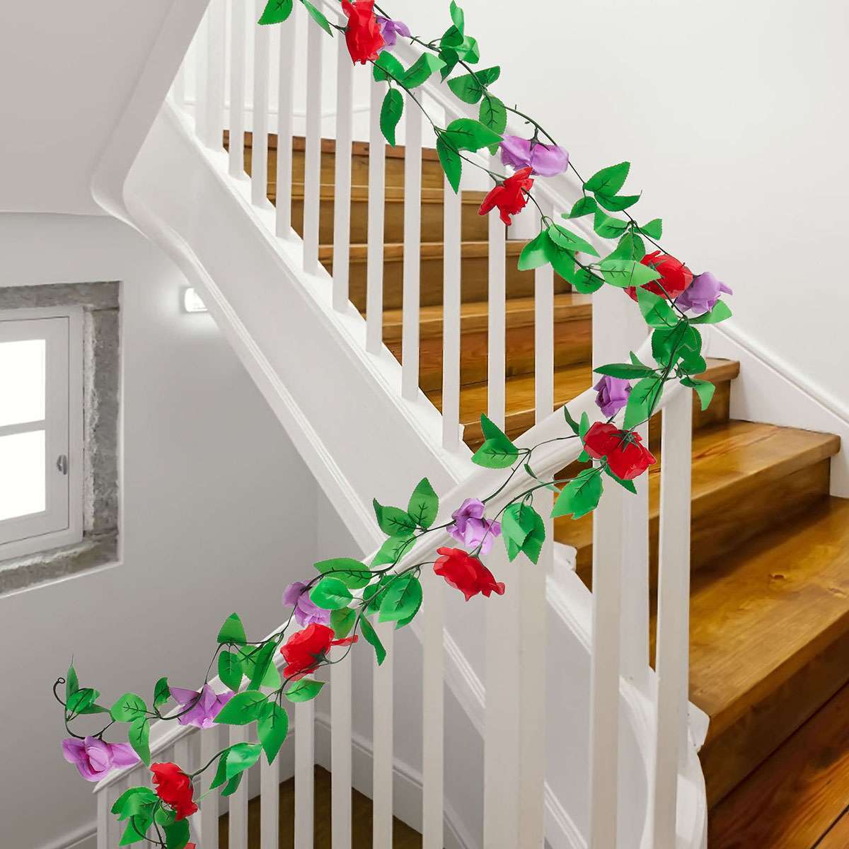 3Pack 7.5Ft Flower Garland Fake Rose Vine Artificial Flower Hanging Ivy Floral