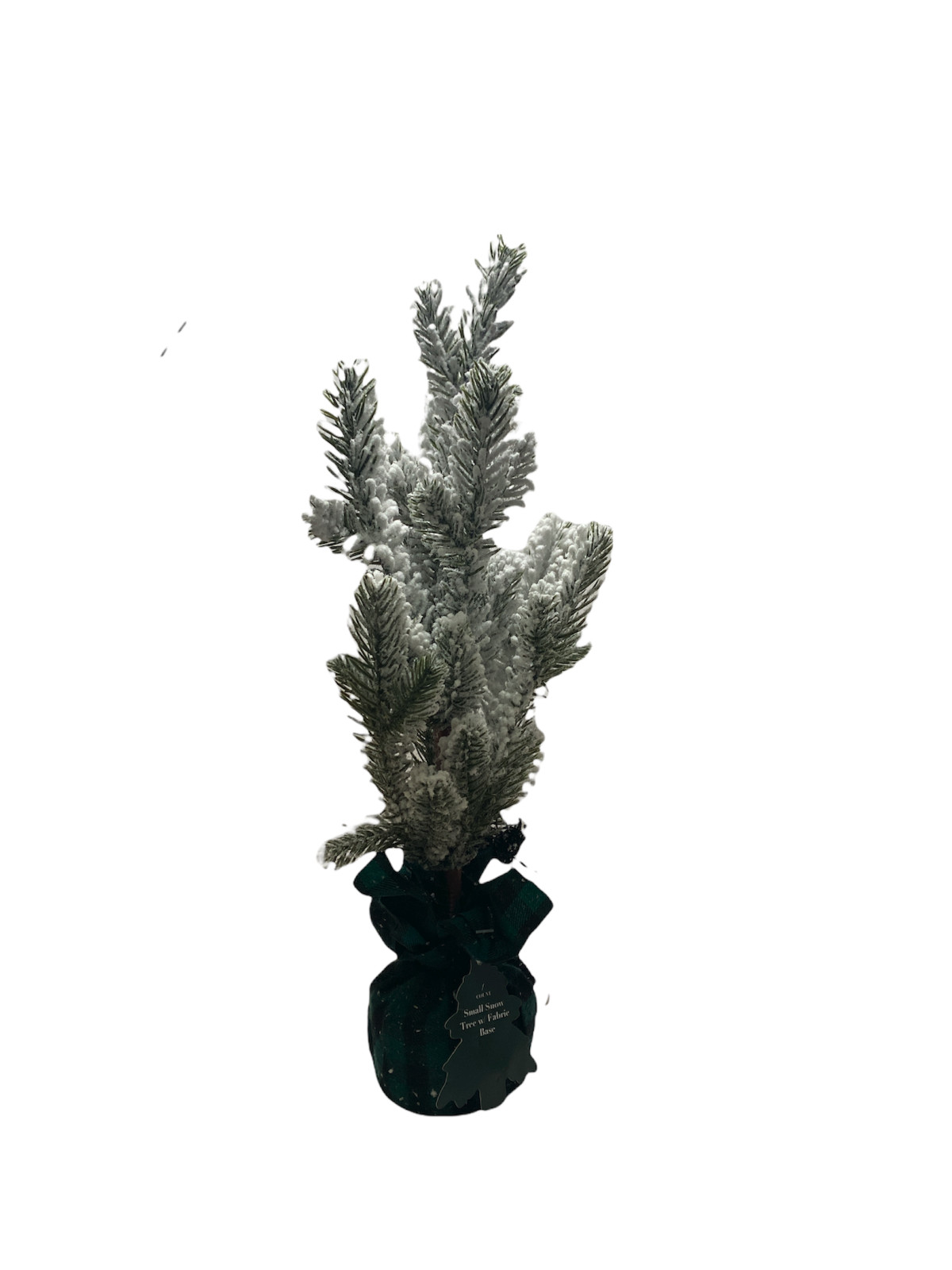 13 inch Mini Artificial Tree w/White Snow Flocked Balsam Fir Potted Decor