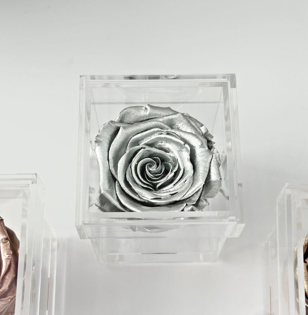 Preserved Rose in a Personalized Clear Acrylic Box – Bridal Party Gifts