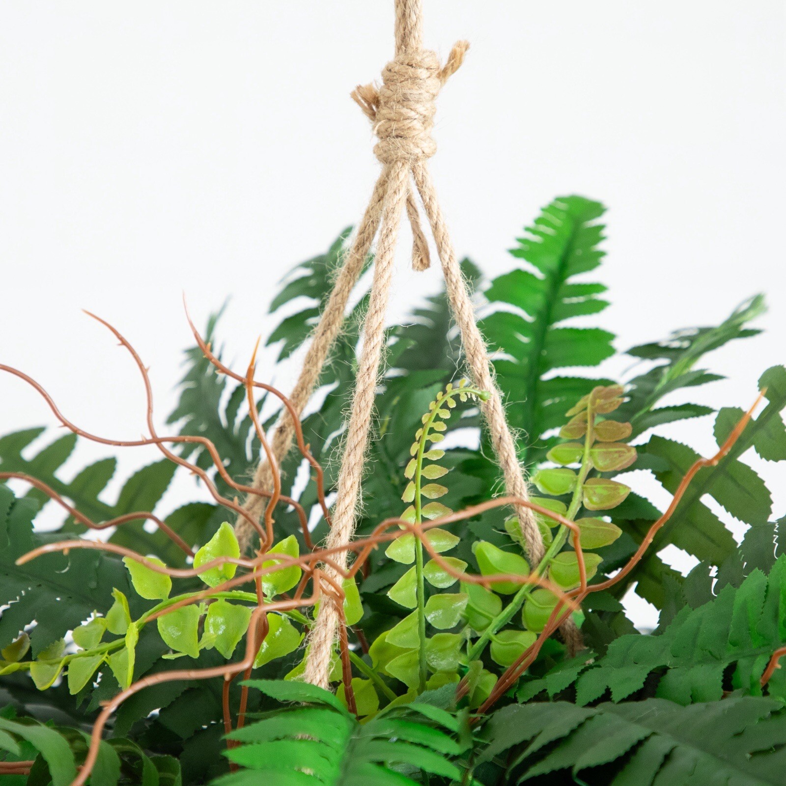 32” Artificial Large Boston Fern Plant In Hanging Basket Home Decor. Retail $99