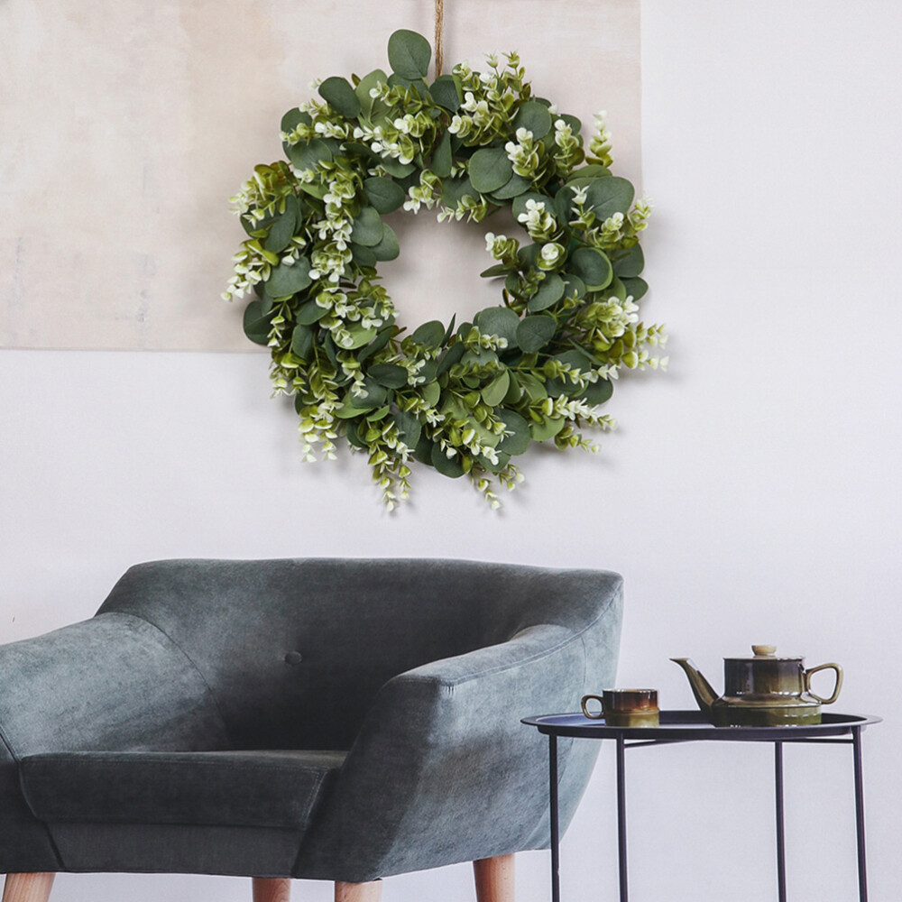 1PC Spring Wreaths for Front Door Outside Clearance Eucalyptus Wreath 17 Inch