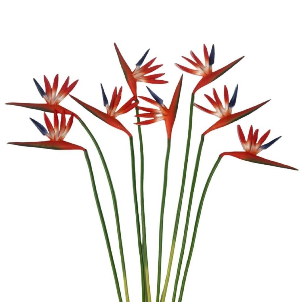 8 Pack 21-1/2 Inch Artificial Flowers Bird of Paradise, Green Plant for Home …