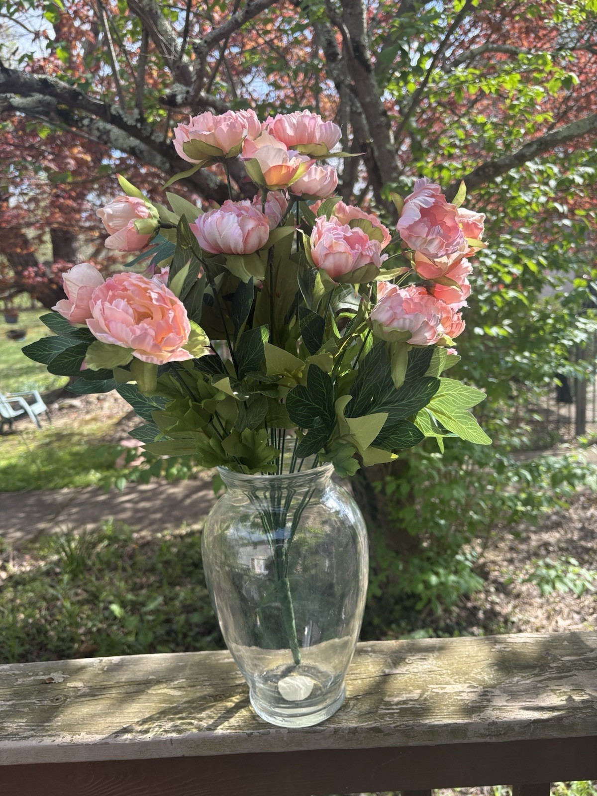21” Coral Peony Silk Flower Bush Approx 20 Heads Artificial Realistic Peach