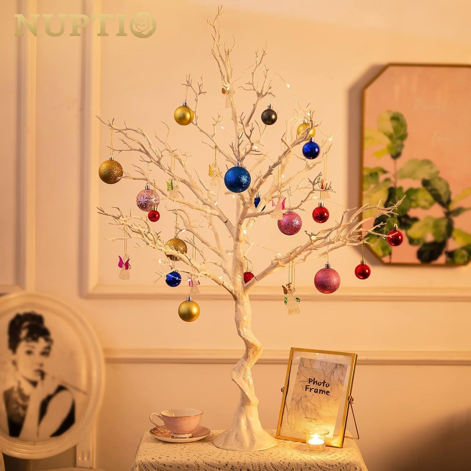 White Christmas Tree Branch Artificial 31.5 Inch Tall Manzanita Tree Halloween