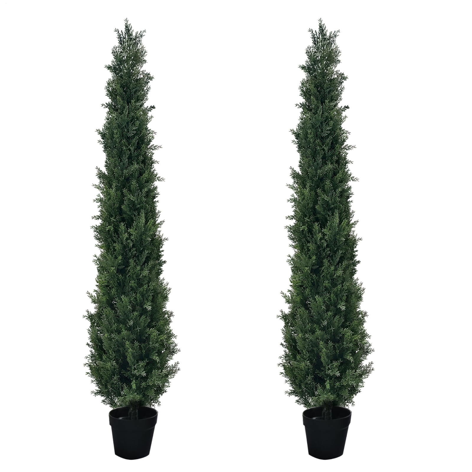 2PCS 3/4/5/6′ Topiary Cedar Pine Artificial Tree Home Decor UV (Indoor/Outdoor)