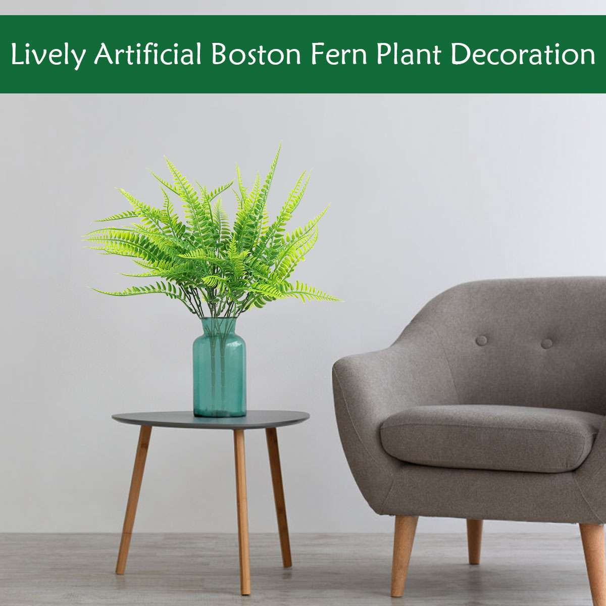 Artificial Fake Boston Fern Plants Bushes Artificial Ferns Indoor Outdoor Decor