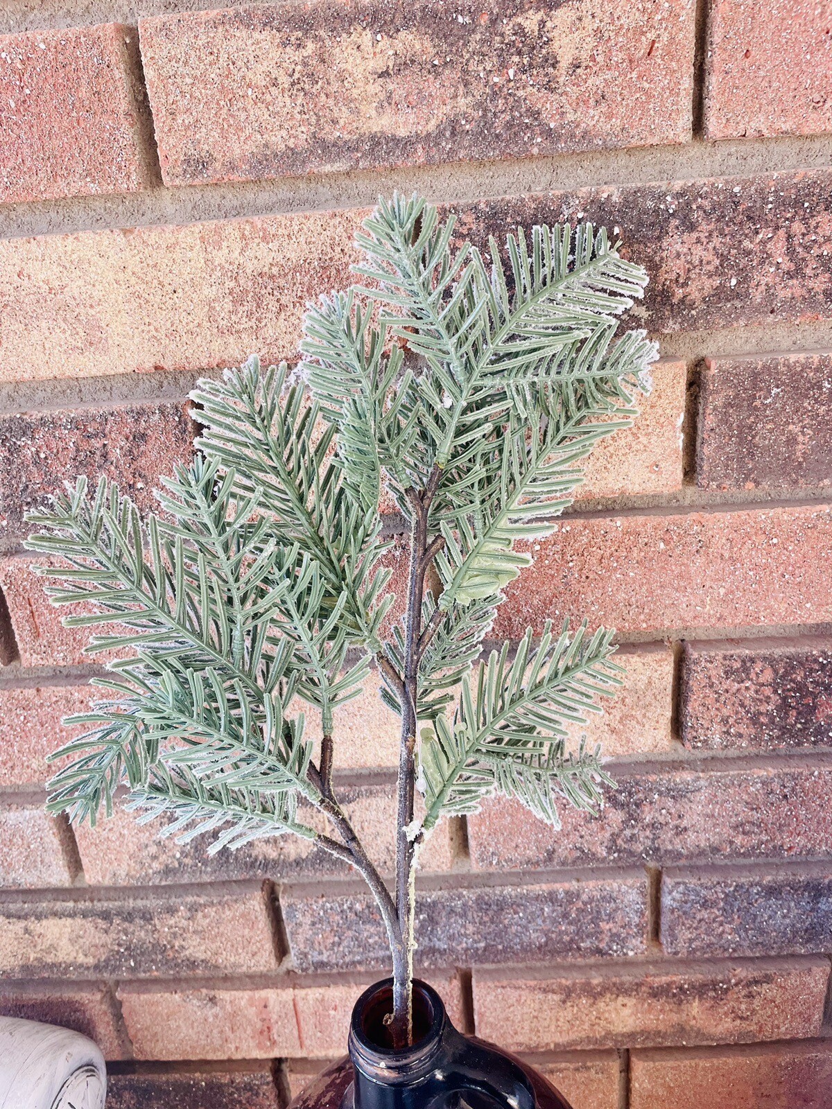 Flocked Pine Pick, 24” Christmas Or Winter