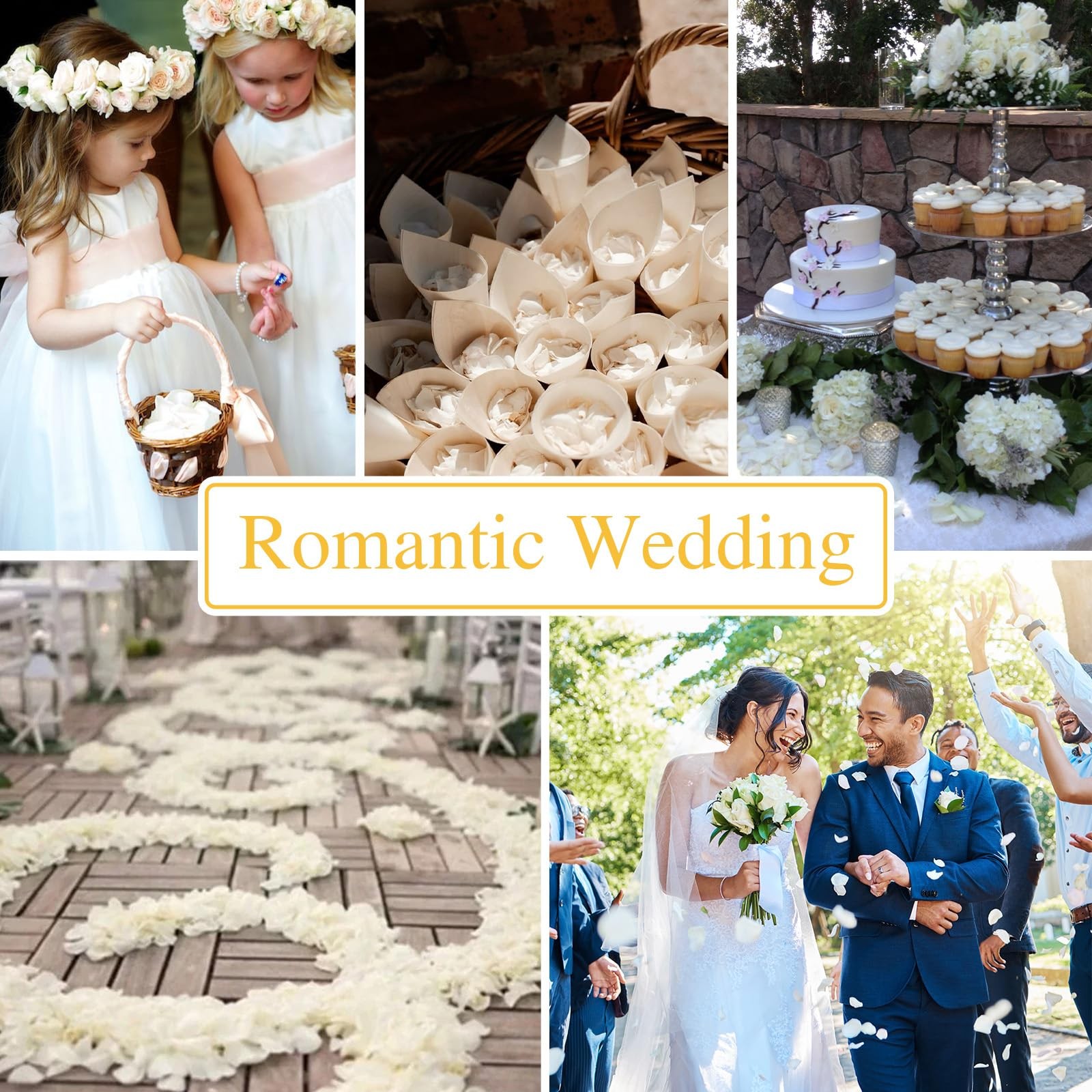 500 PCS Dried Real White Rose Petals Freeze Preserved Wedding Party Confetti