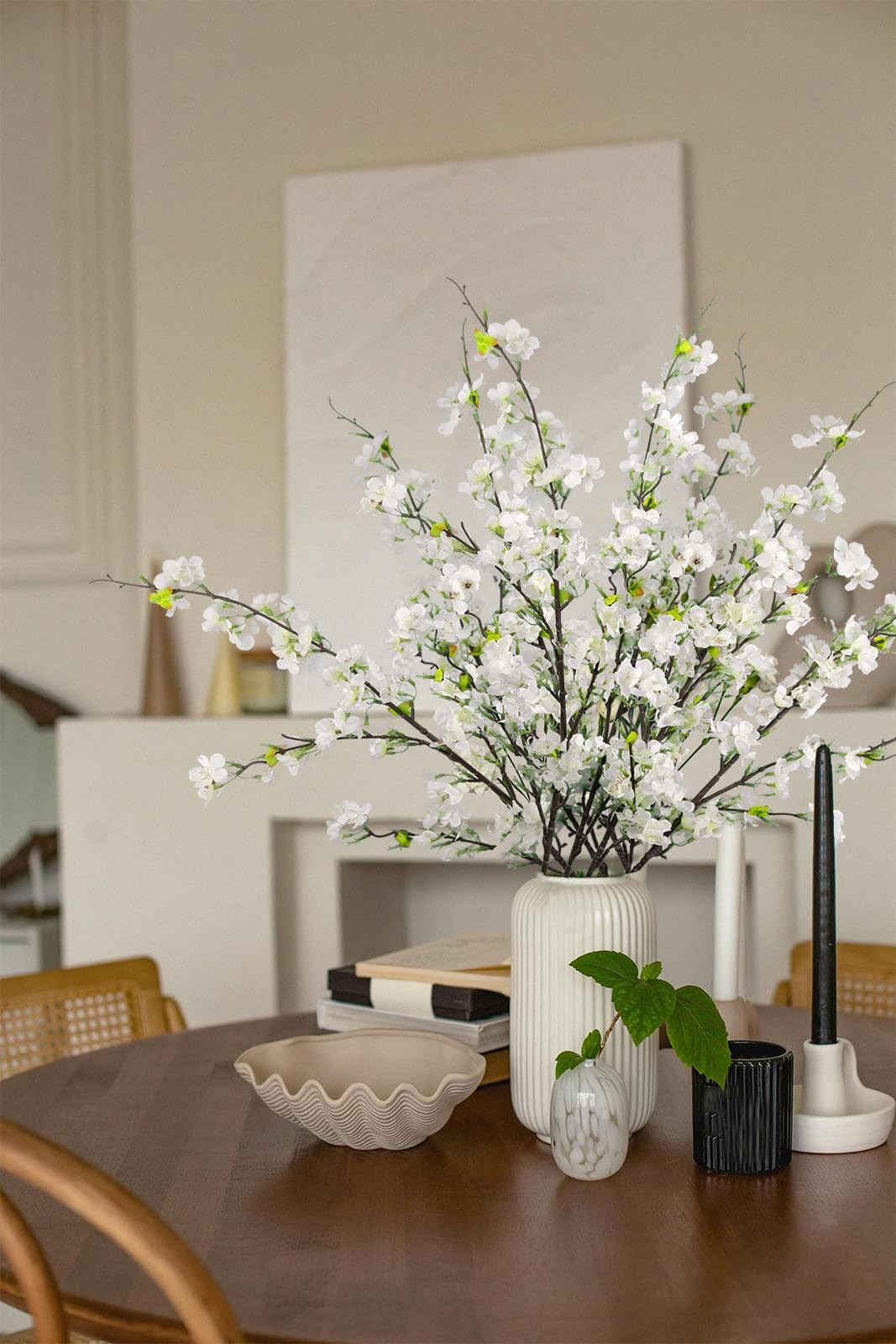Kainonnan 4Pcs Artificial Cherry Blossom Flowers 43 Inch Long Stem Cherry Blo…