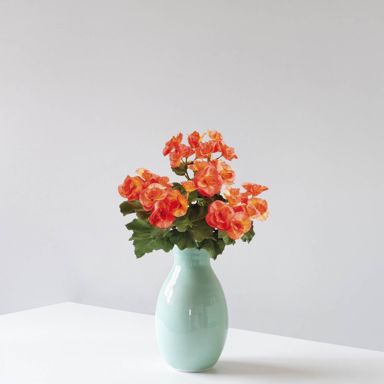Allstate 10″ Orange and Green Artificial Begonia Floral Bush