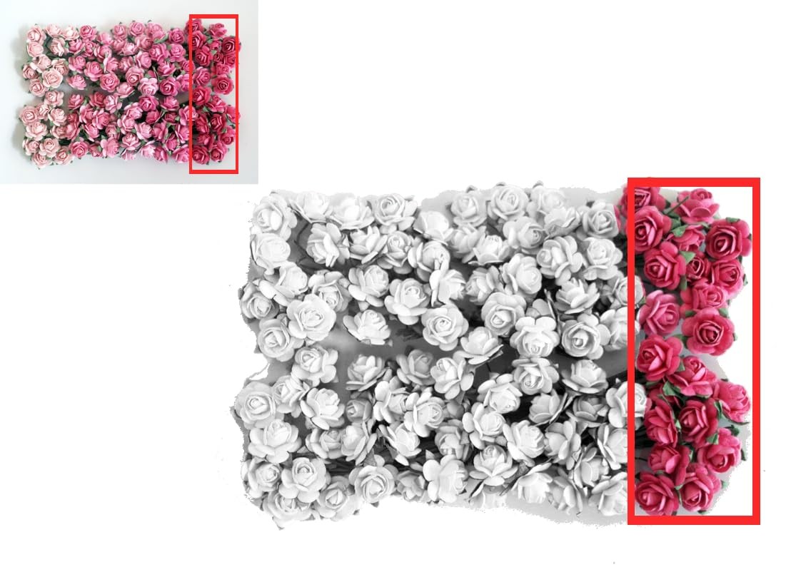100 pcs Tiny Artificial Roses Mixed Pink Five Color Mulberry Paper Flower 15-…