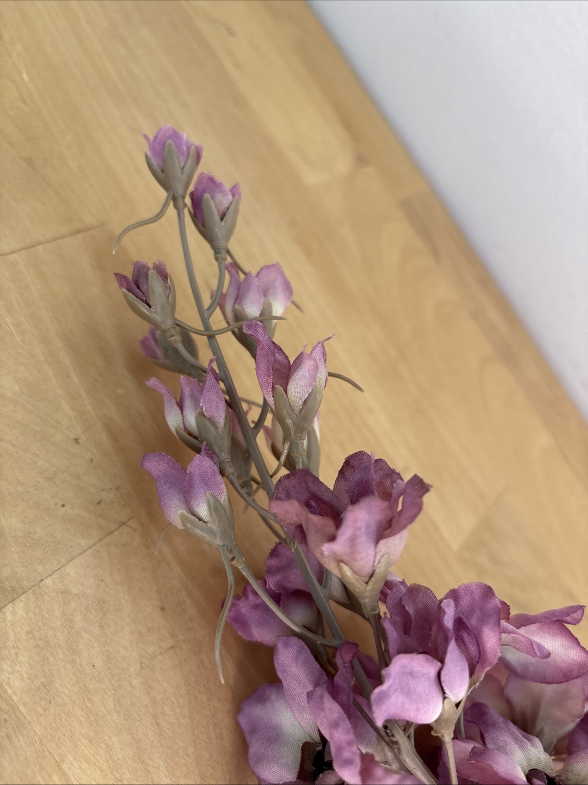 Vintage Plastic Large Purple Larkspur Flower Stems – Case of 12 – New Old Stock