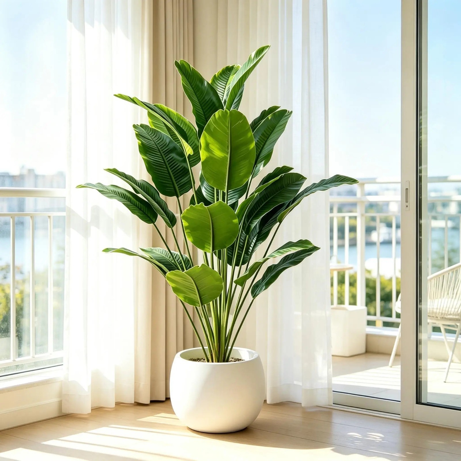 1pc Artificial Plants Large Tropical Palm Tree Fake Banana Plants Leaves Real