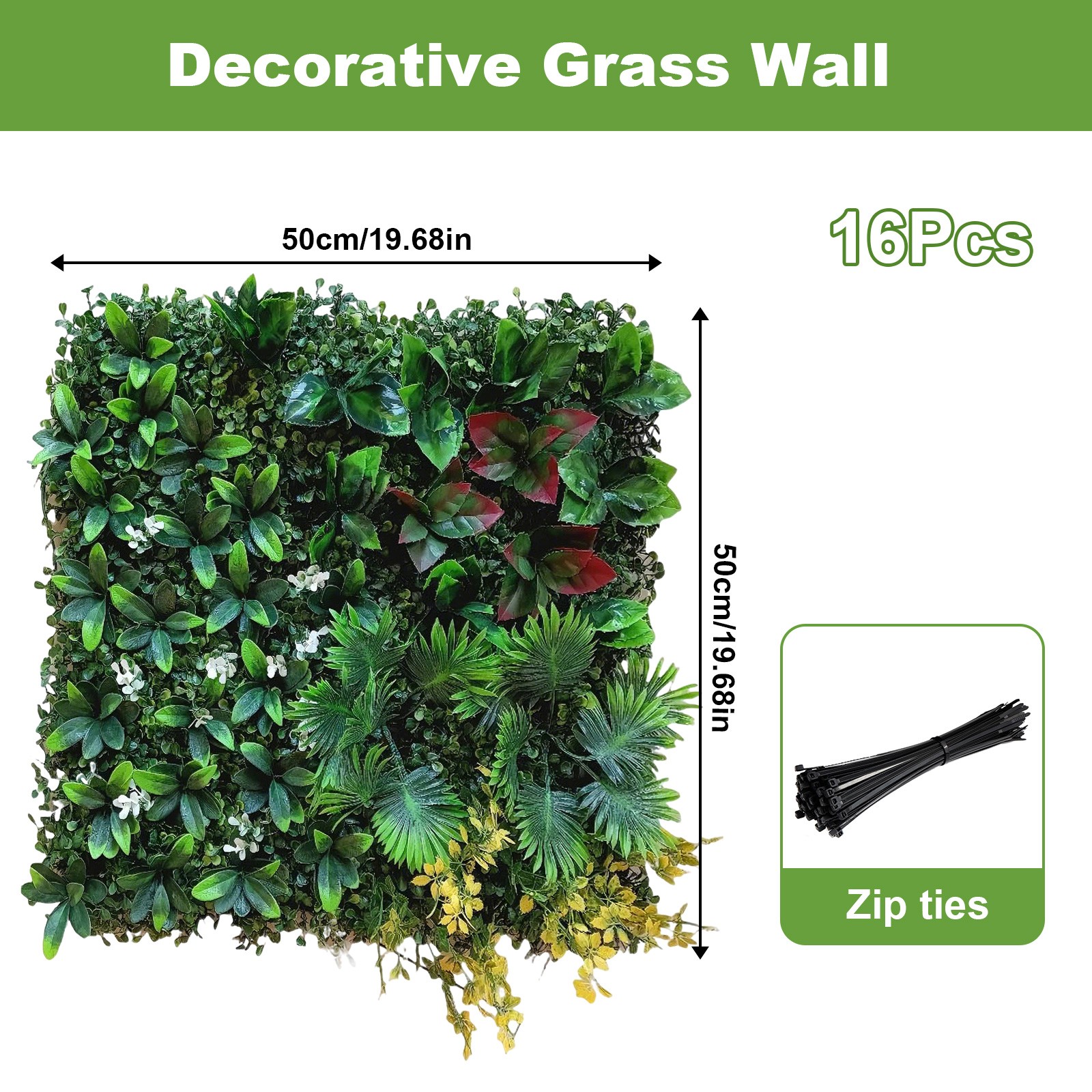 20×20″ Artificial Boxwood Wall Hedge Mat Plant Panels Outdoor Grass Fence