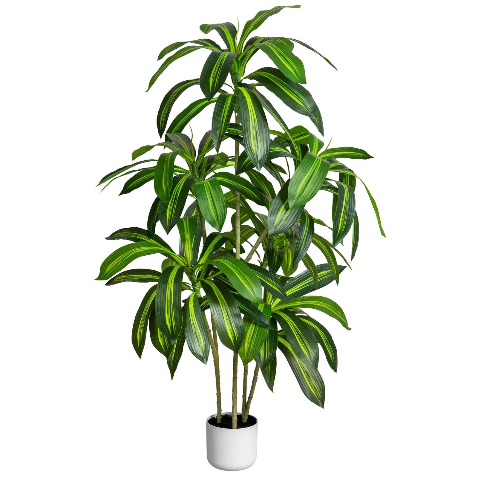 Artificial 5ft, Dark Green, Light Green Highlights Yellow-green Stripes