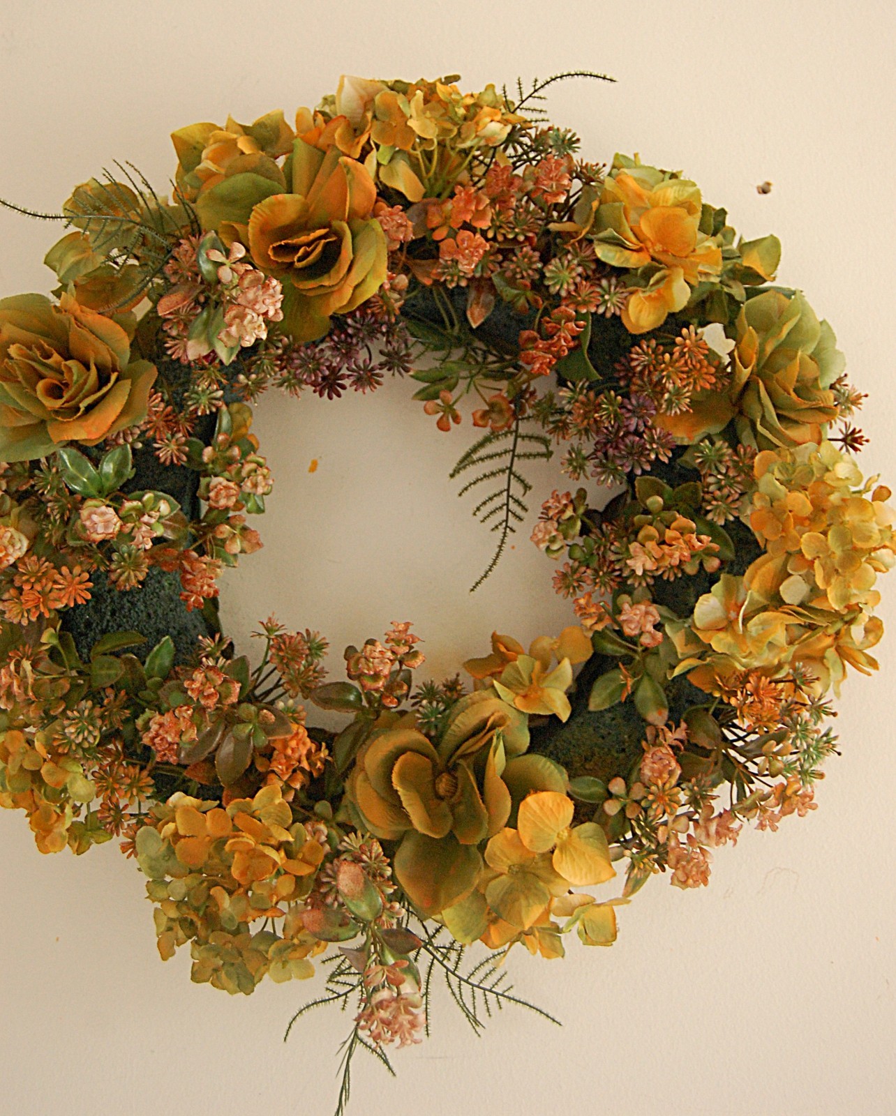 Orange & Green Tuscan Style Floral Wreath – JaNice Interiors Botanicals