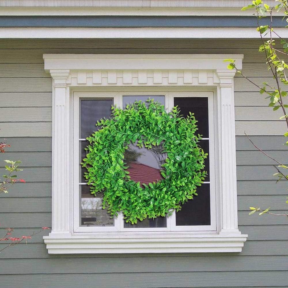 17inch Front Door Wreaths Artificial Spring Summer Greenery Hanging Garland f…