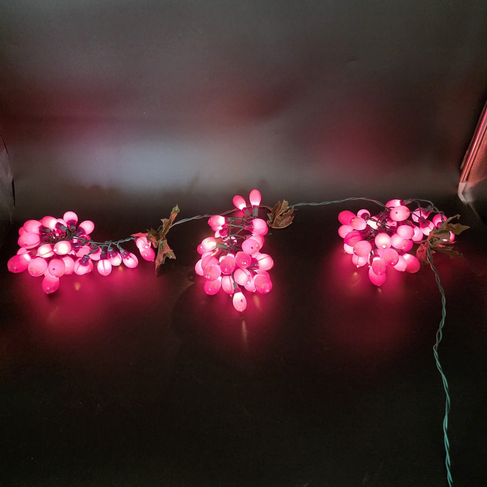 5 Sets of Vintage Purple/Pink Grape 3 Cluster String Lights Working