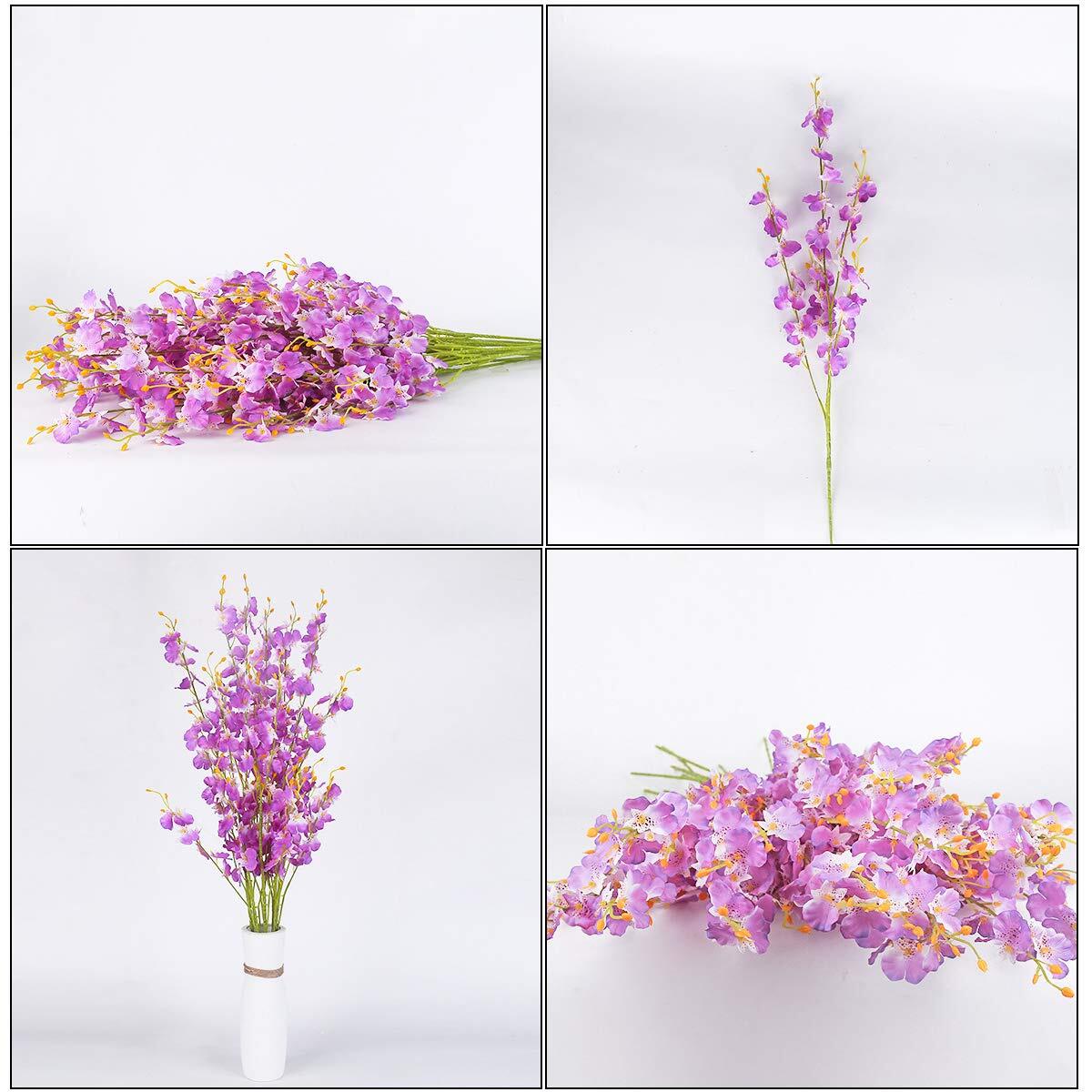 Artificial Dancing Lady Orchid Silk Faux Flowers Fake Butterfly Orchids 10 Pc…