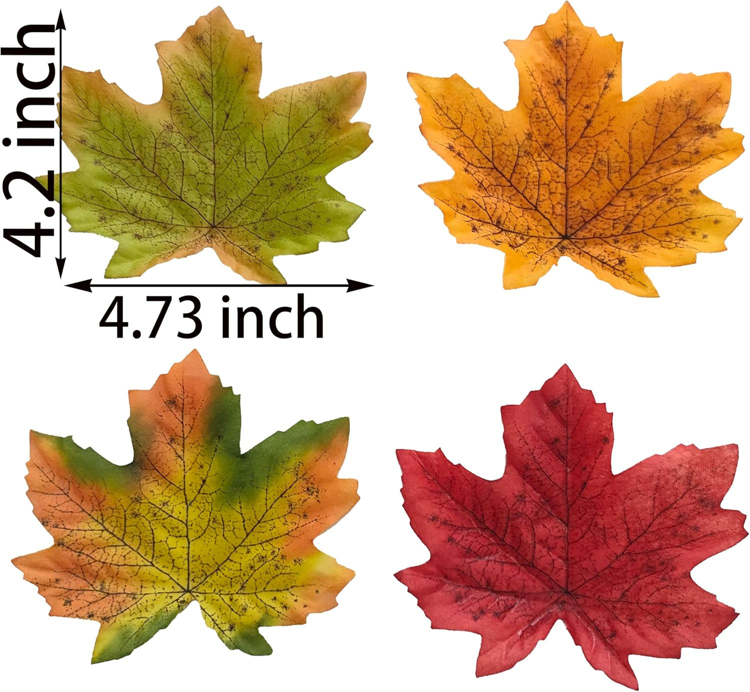 4.73”Fake Fall Leaves Decor,0.7 LB Fall Leafs Faux Odorless,600 Pcs Large Fall