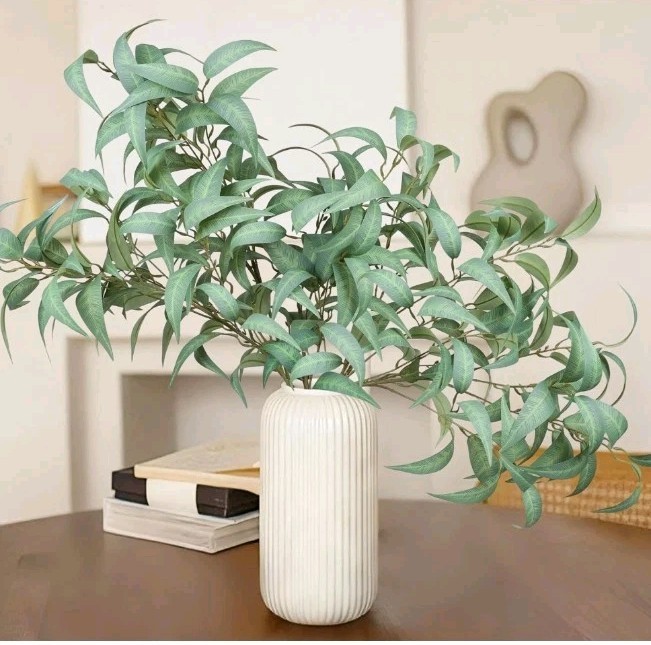 Artificial Greenery Stems for Vase, 5 Pcs Tall Fake Plants Branches Faux Gree…