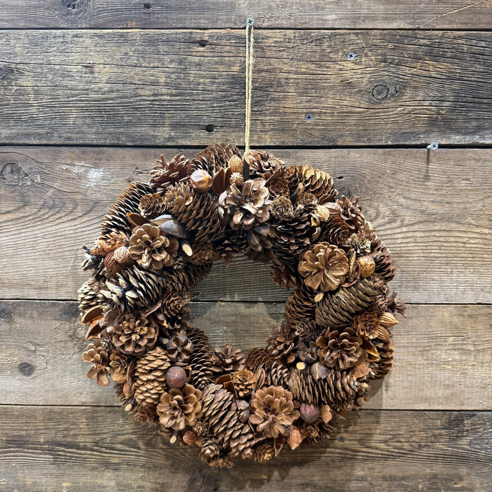 Woodland Aesthetic, Handmade Wreath, Pinecones & Acorns, Rustic