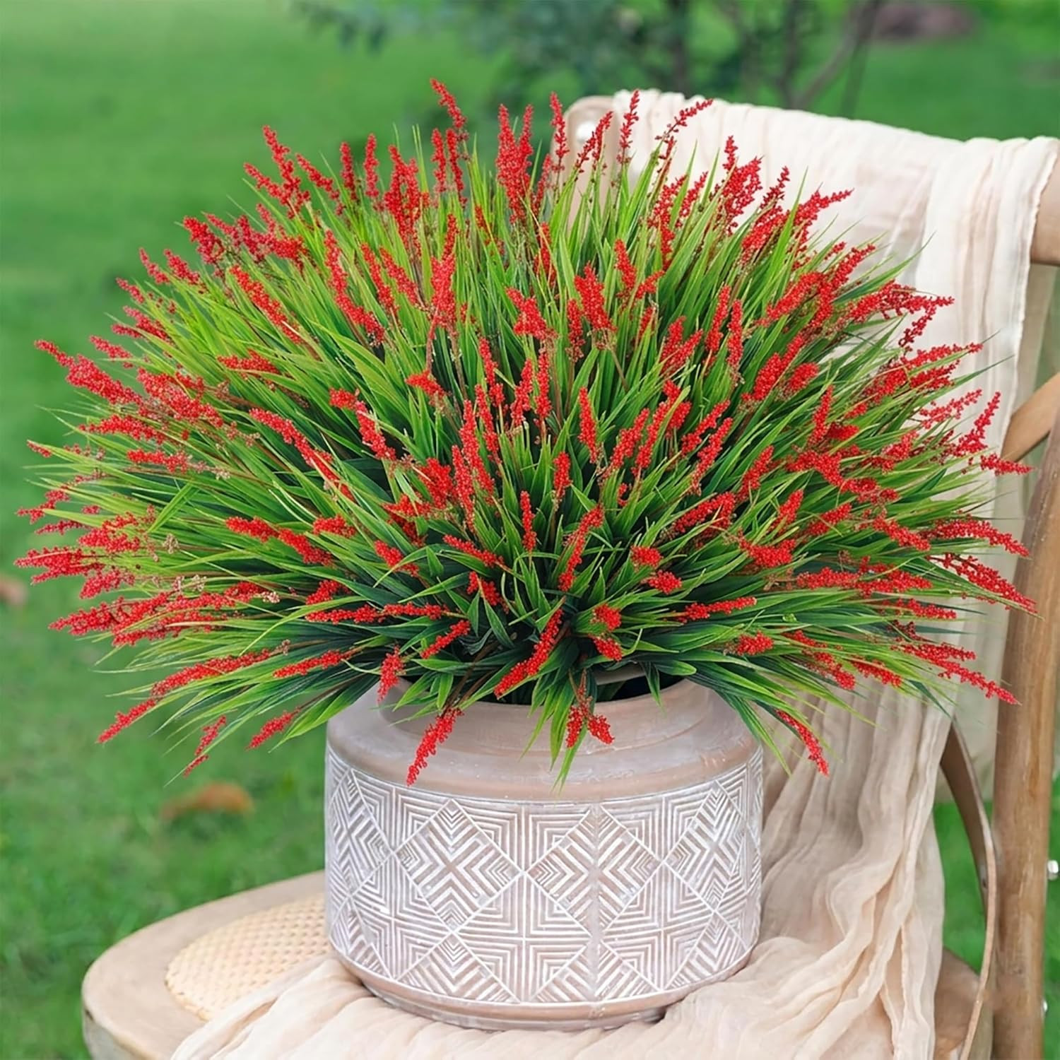 Artificial Fake Flowers Outdoor Plants for Summer Decoration,10 Bundles Faux Pla